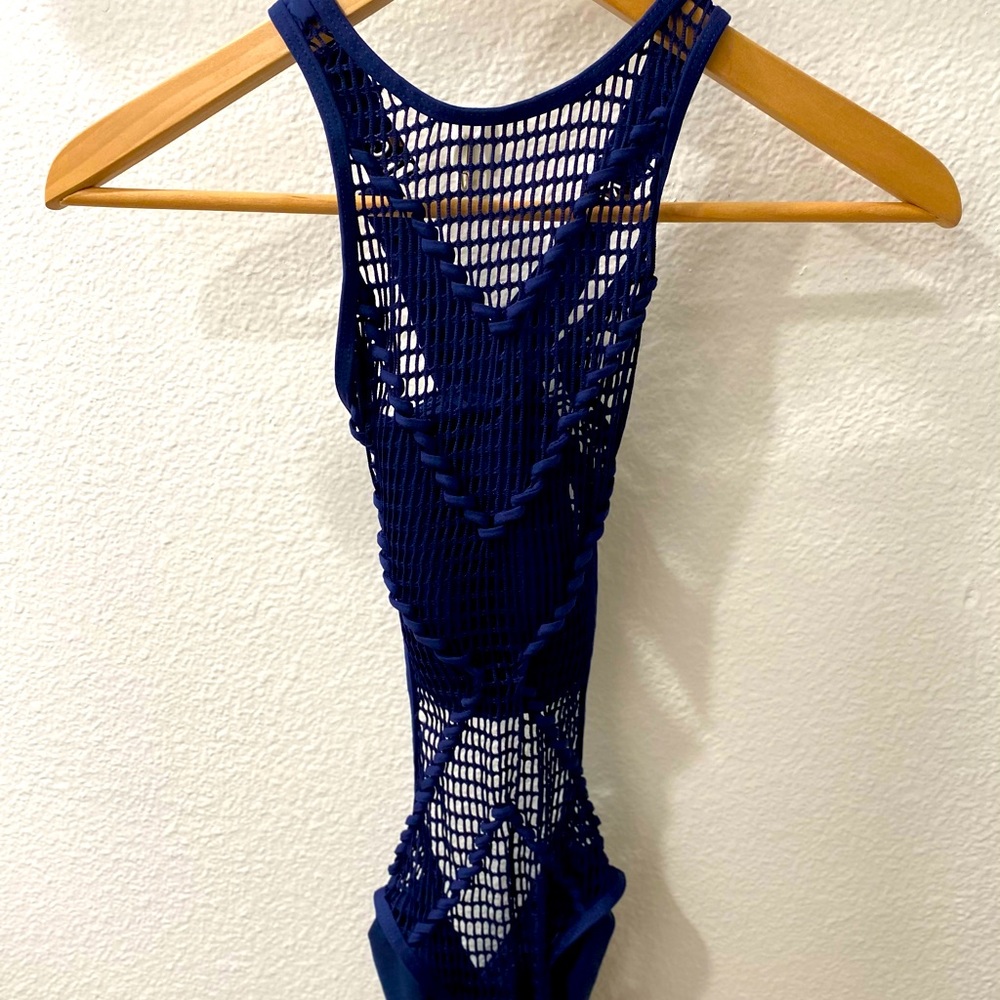 Kenneth Cole Swimsuit Navy Blue Small One piece